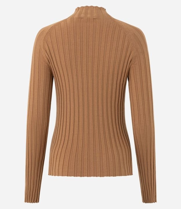 Blusa en Punto con Cuello Alto y Manga Larga 5