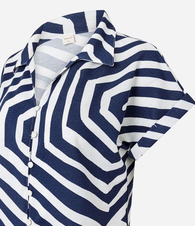 Blusa Sastrería en Piquet con Estampado Geométrico 7