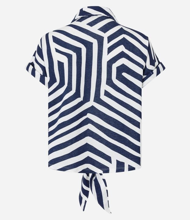 Blusa Sastrería en Piquet con Estampado Geométrico 8
