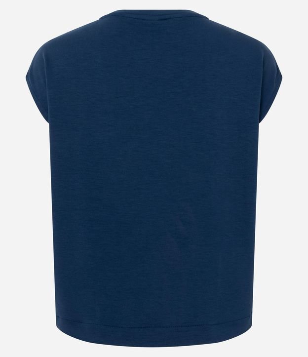 Blusa Manga Corta en Algodón con Pespontos Verticales 5