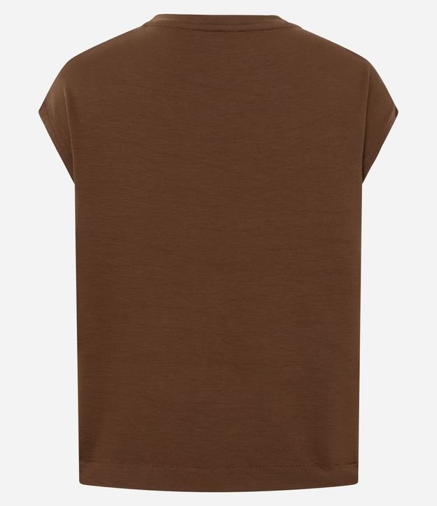 Blusa Manga Corta en Algodón con Pespontos Verticales 6