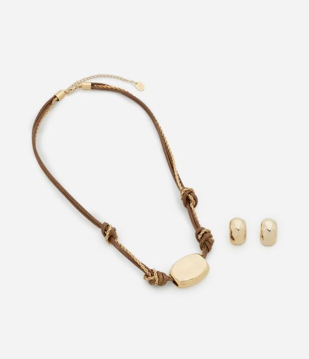 Set de Collar y Caravanas en Metal con Acabado Light Gold 2
