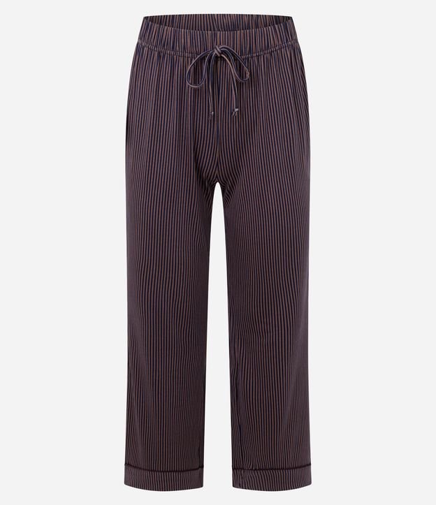 Pijama Femenina Larga Americana Toque Suave Listrado 7