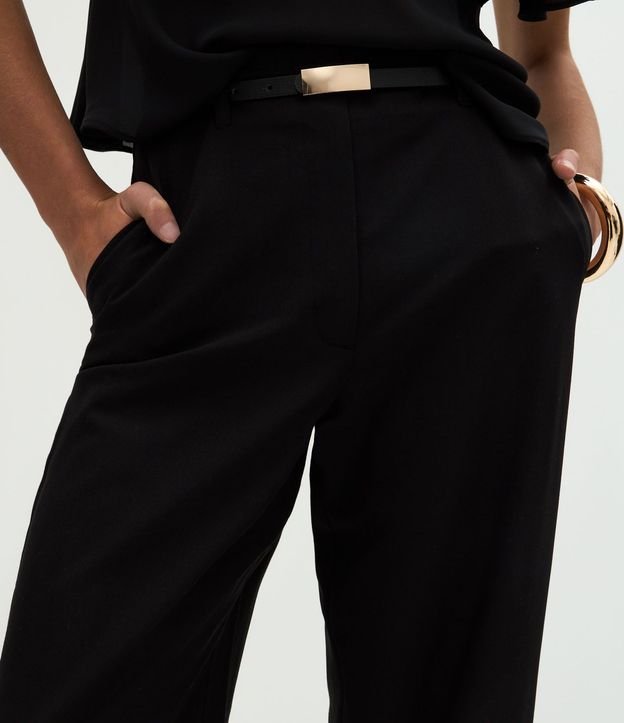 Pantalón Recto Sastrería en Crepé con Cinto Fino 4