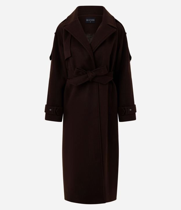 Trench Coat em Polyvelour com Faixa para Amarração 7