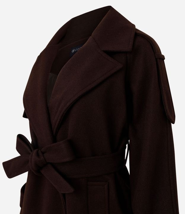 Trench Coat em Polyvelour com Faixa para Amarração 8