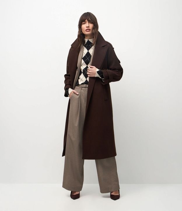 Trench Coat em Polyvelour com Faixa para Amarração 2