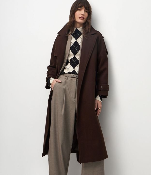 Trench Coat em Polyvelour com Faixa para Amarração 3