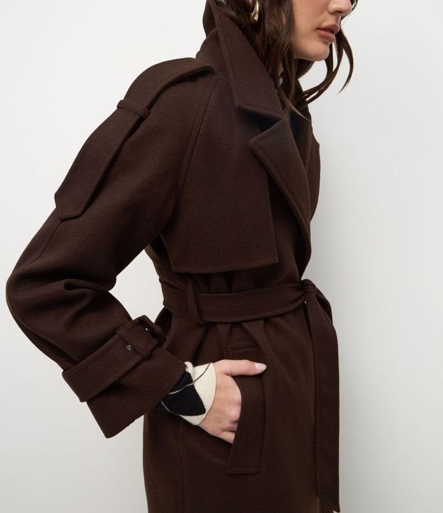 Trench Coat em Polyvelour com Faixa para Amarração 6