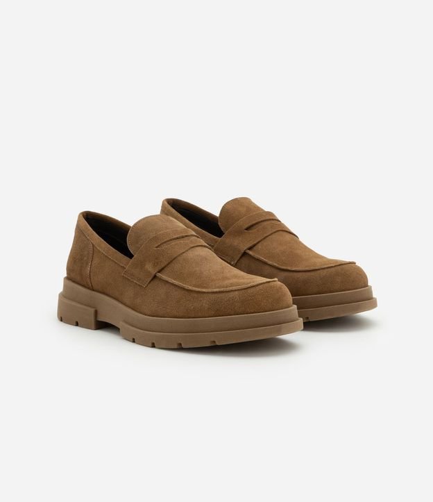 Zapato Loafer Track en Cuero con Camurça 3