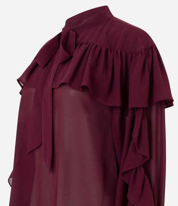 Blusa en Chiffon con Volados y Lazo Delantero 6
