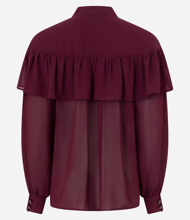 Blusa en Chiffon con Volados y Lazo Delantero 7