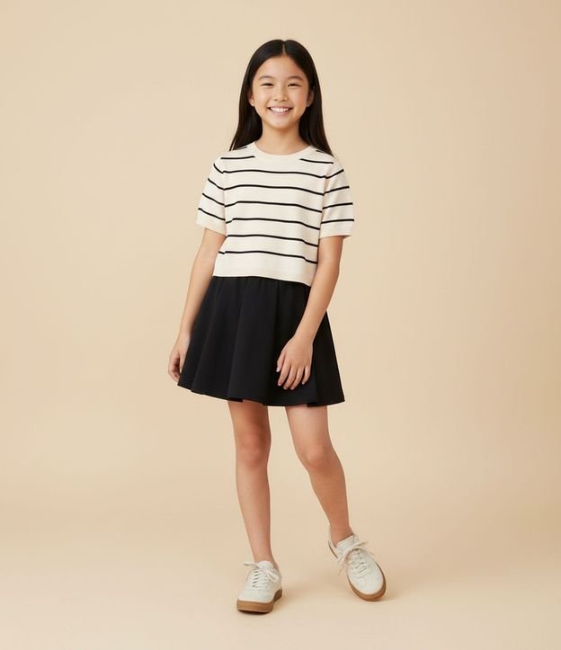 Remera Infantil en Jacquard Listrado – Talle 5 a 14 años