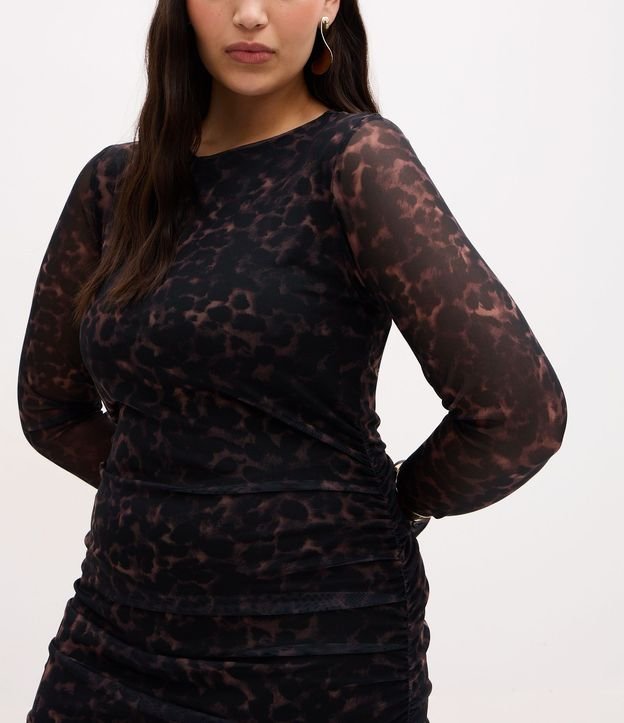 Vestido Largo en Tule con Estampado Animal Print  Curve & Plus Size 3
