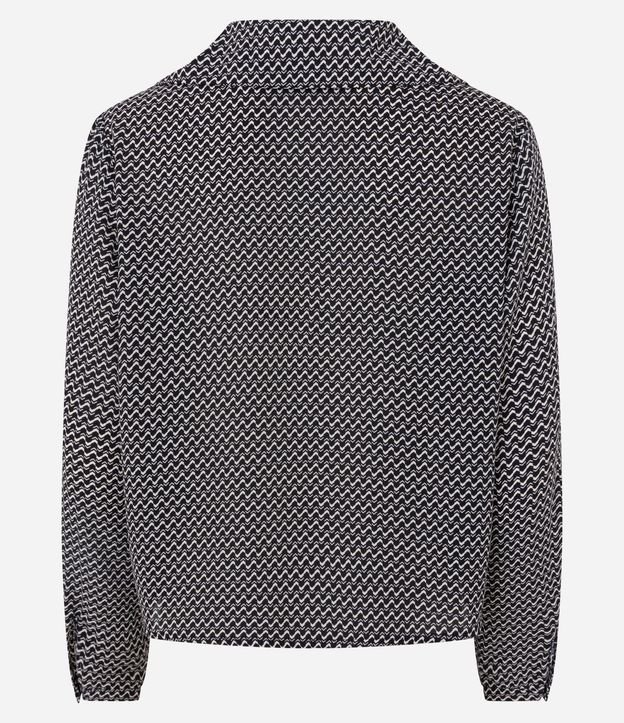 Blusa Femenina Manga Larga Mini Pied-de-Poule Chiffon 6