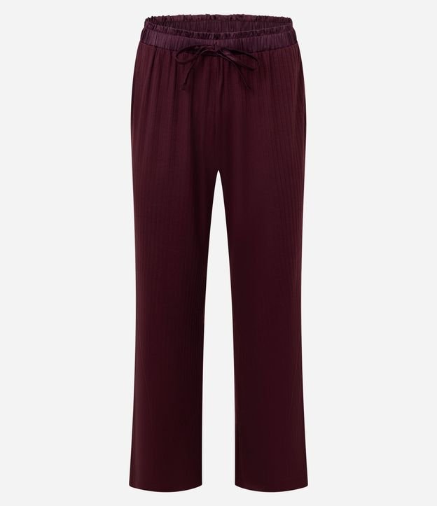 Pijama Largo Rib Modelo Americano con Cintura Satinada 8