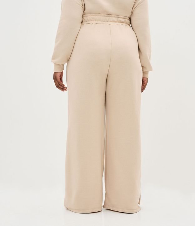 Pantalón Wide Leg de Algodón Deportiva con Abertura Lateral Curve & Plus Size 4