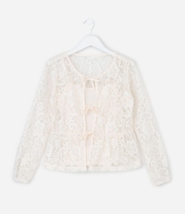 Remera Infantil en Encaje con Lacitos Delanteros – Talle 5 a 14 años 1