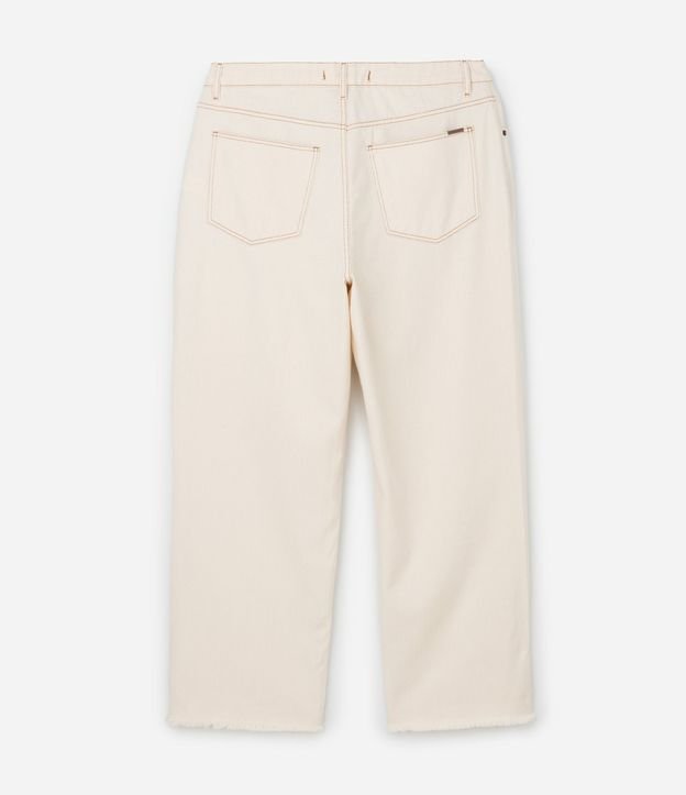 Pantalón Recto en Sarga con Terminación Deshilachada Curve & Plus Size 3