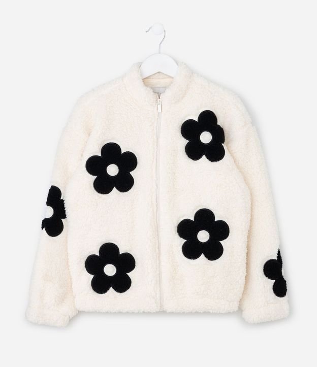 Campera Infantil en Sherpa con Flores Bordadas – Talle 5 a 14 años 2