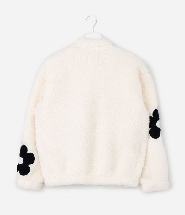Campera Infantil en Sherpa con Flores Bordadas – Talle 5 a 14 años 3