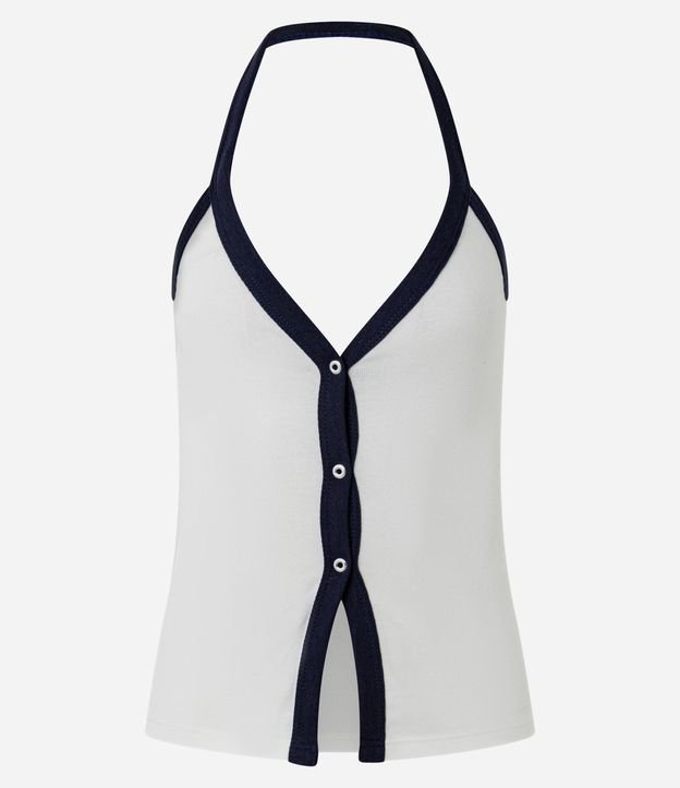 Blusa Frente Única en Rib con Botones 5