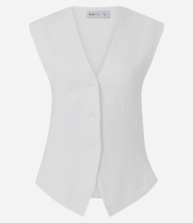 Blusa en Punto Roma con Escote en V y Cierre por Botones 5