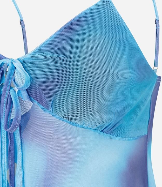 Blusa en Tule con Estampa Abstracta y Lazo Delantero 6