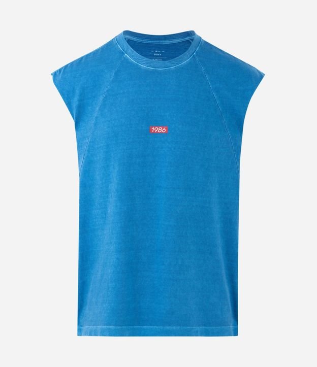 Musculosa Boxy Desteñida en Algodón con Estampa Lettering 5