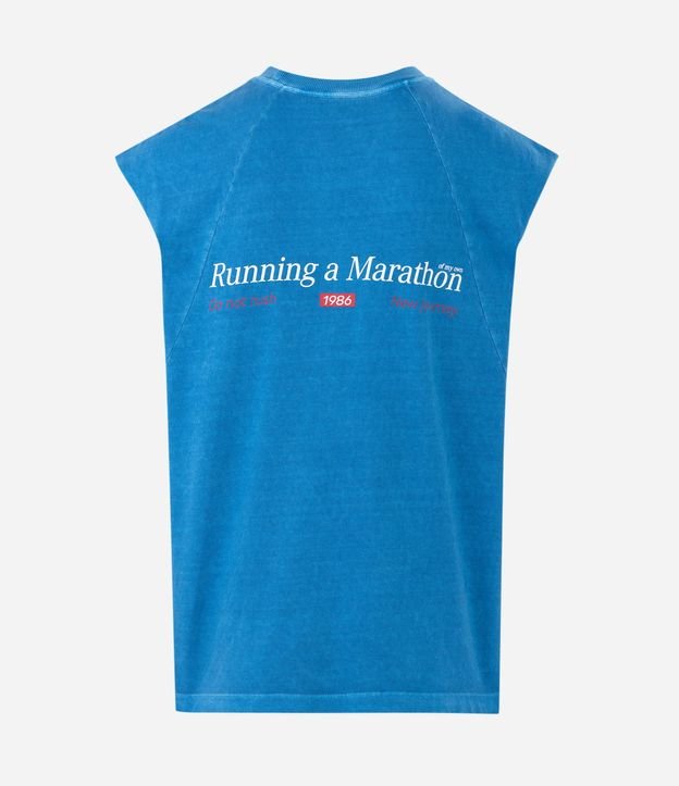 Musculosa Boxy Desteñida en Algodón con Estampa Lettering 7