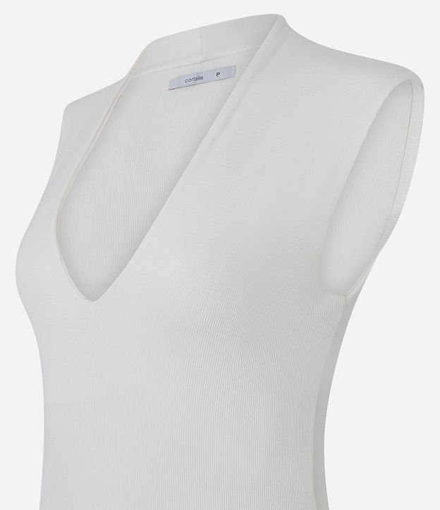 Blusa Musculosa en Rib con Bretel Ancho y Escote V 6