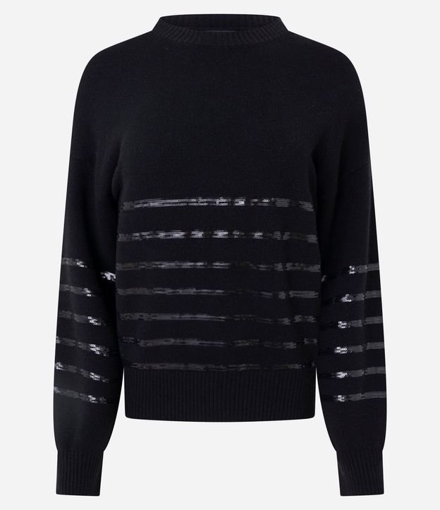 Suéter Regular en Tricot con Estampa Rayada 5