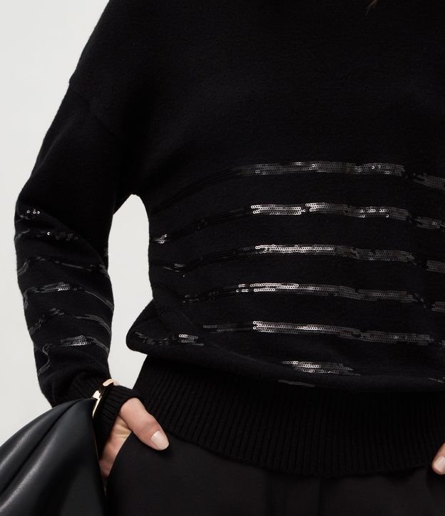 Suéter Regular en Tricot con Estampa Rayada 4
