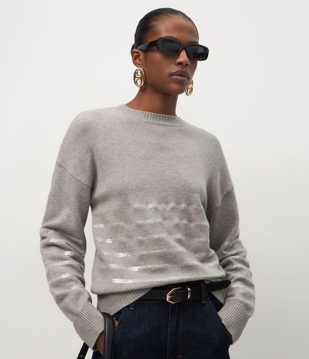 Suéter Regular en Tricot con Estampa Rayada 2