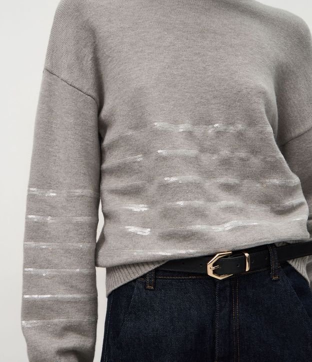 Suéter Regular en Tricot con Estampa Rayada 4