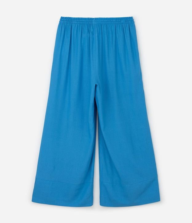 Pantalón Pantalona en Viscolino con Ruedo Largo y Cintura Elástica Curve & Plus Size 6