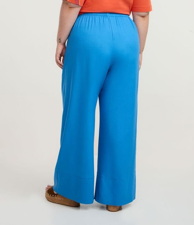 Pantalón Pantalona en Viscolino con Ruedo Largo y Cintura Elástica Curve & Plus Size 4