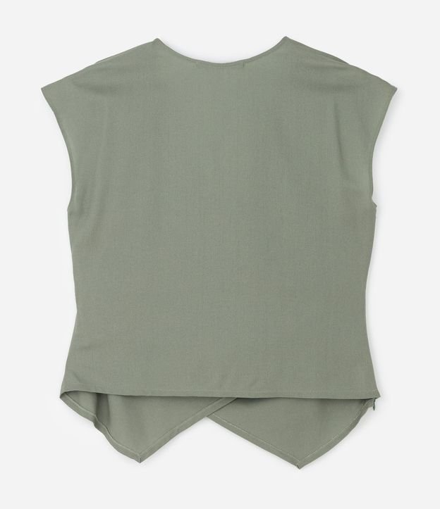 Blusa en Viscolino con Traspase Delantero y Adorno Curve & Plus Size 6