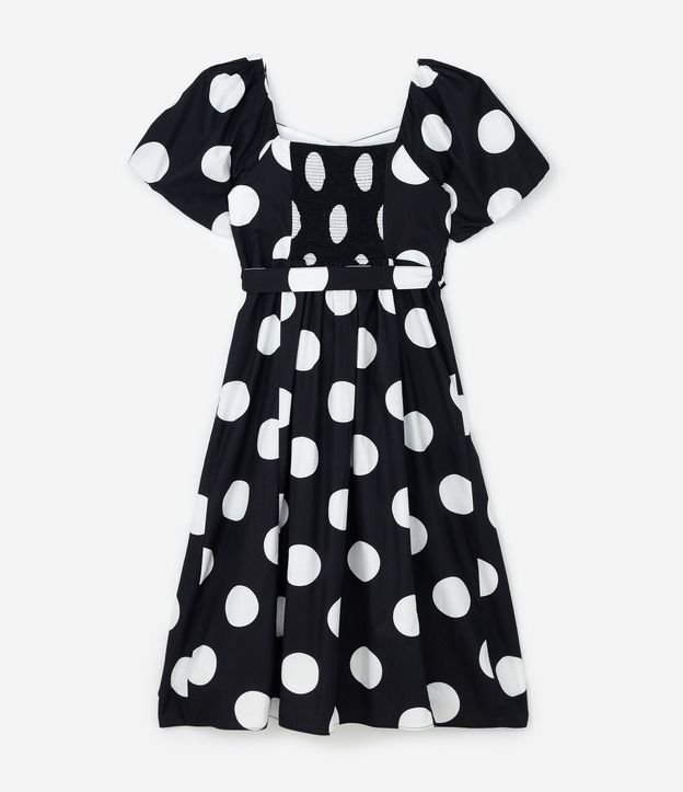 Vestido Midi con Estampado de Lunares y Cinturón con Hebilla Curve & Plus Size 7
