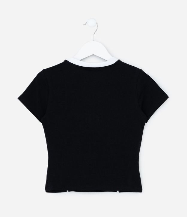 Remera Manga Corta en Algodón con Frisos Delanteros Kuromi 2