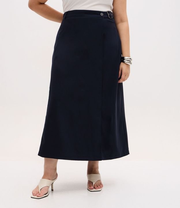 Pollera Midi Sastre con Hebilla Lateral Curve & Plus Size 2