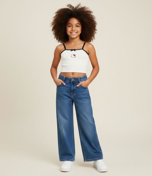 Musculosa Infantil con Estampado Hello Kitty y Lacitos – Talle 7 a 16 años