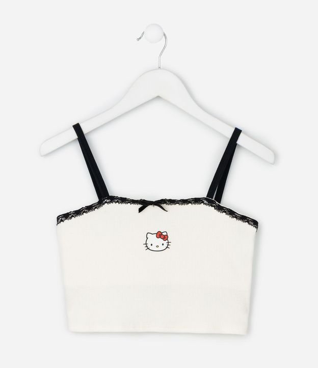 Musculosa Infantil con Estampado Hello Kitty y Lacitos – Talle 7 a 16 años