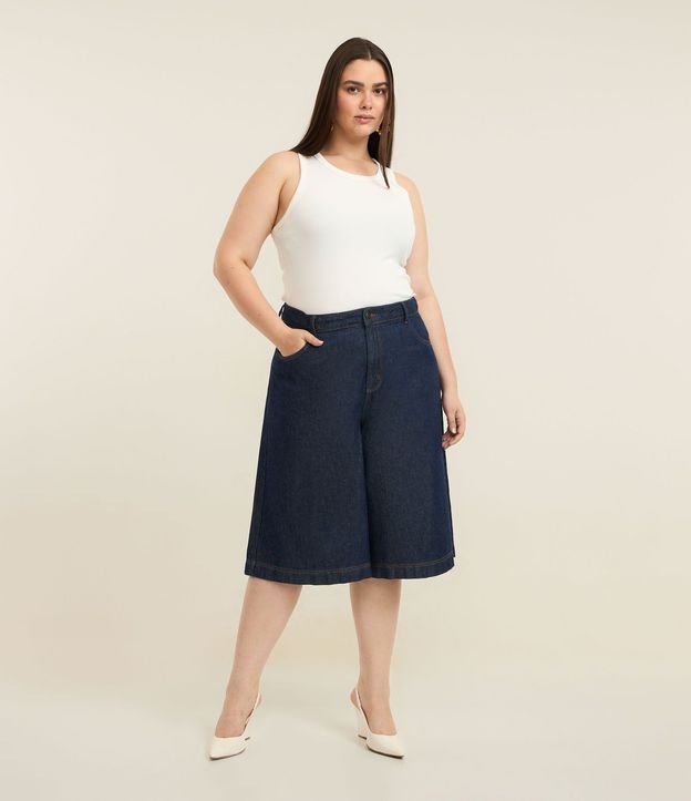 Bermuda Jorts en Jeans con Bolsillos Incorporado Curve & Plus Size