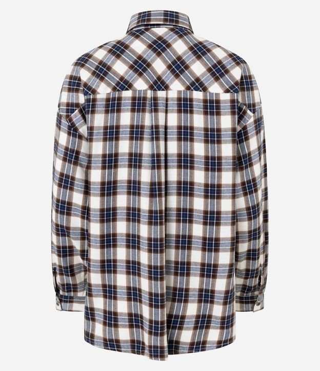 Camisa Regular Manga Larga en Franela de Cuadros 6