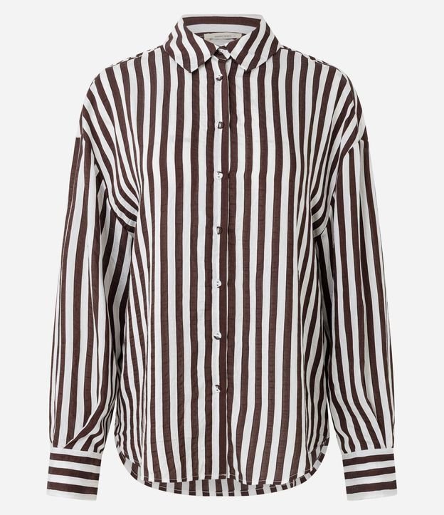 Camisa en Viscosa con Rayas Hilo Teñido 5