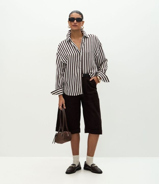 Camisa en Viscosa con Rayas Hilo Teñido 2
