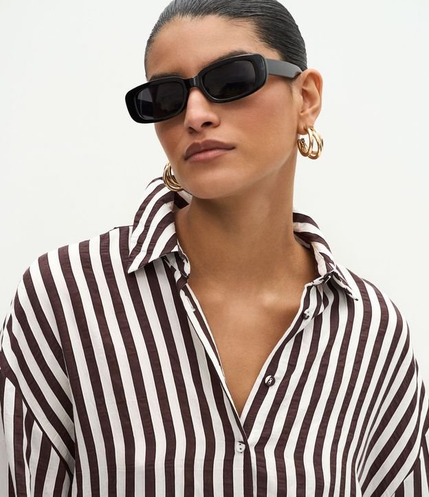 Camisa en Viscosa con Rayas Hilo Teñido 3