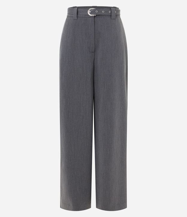 Pantalón Wide Leg sastrería con Cinturón y Hebilla Metálica