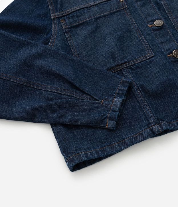 Campera Cropped Jeans con Bolsillos Delanteros Curve & Plus Size 8